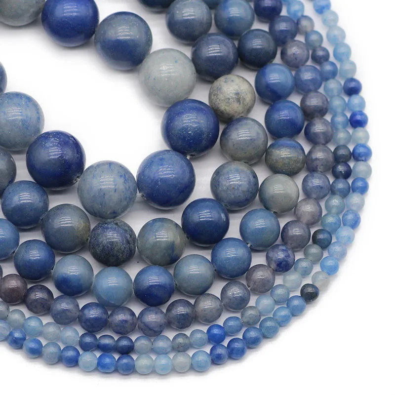 

4/6/8/10/12MM Natural Stone Blue Aventurine Round Spacers Loose Beads For DIY Jewelry Making Bracelet Necklace Accessories