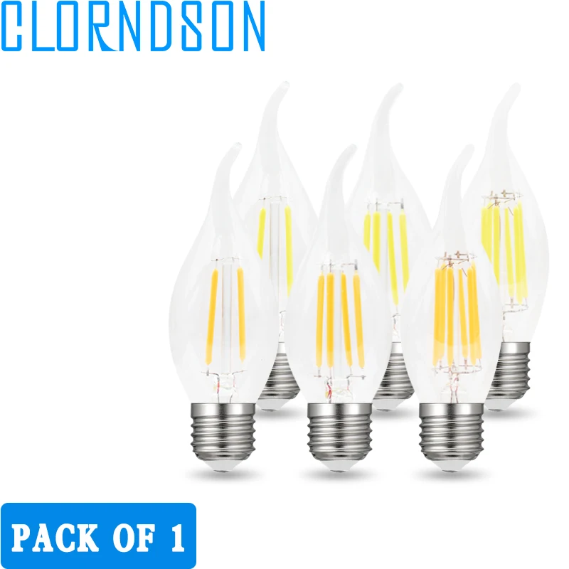 CLORNDSON Dimmable 2 Вт-8 Вт Edison E26 E27 светодиодные лампы Ретро свечи Лампа накаливания 110 В