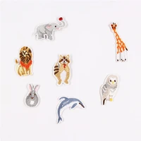 lion elephant owl patches cap shoe iron on embroidered appliques diy apparel accessories patch for clothing fabric badges bu150
