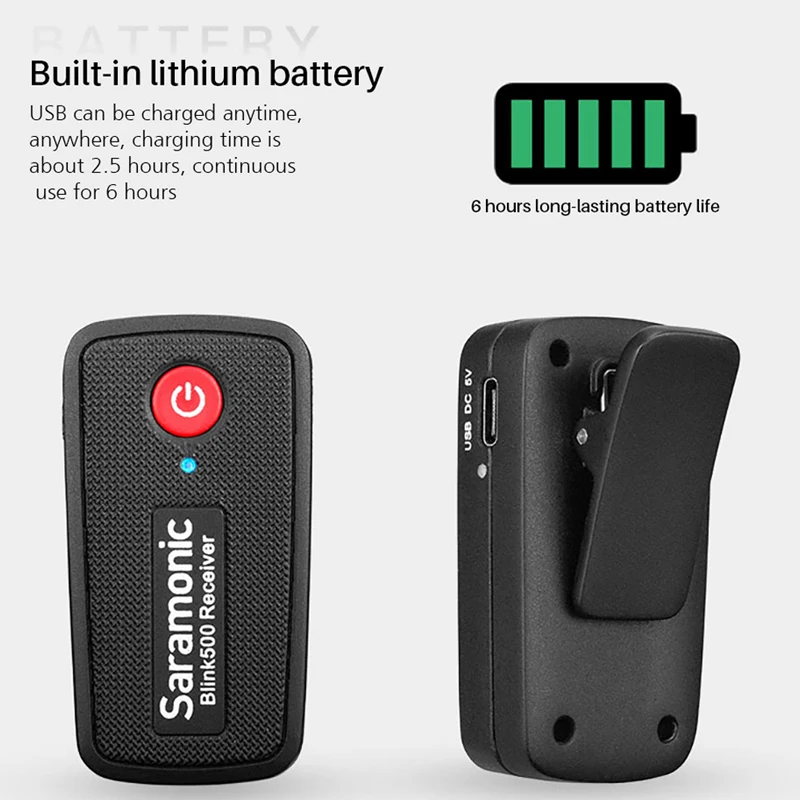 Беспроводная микрофонная система Saramonic Blink500 2 4 ГГц двухканальный петличный