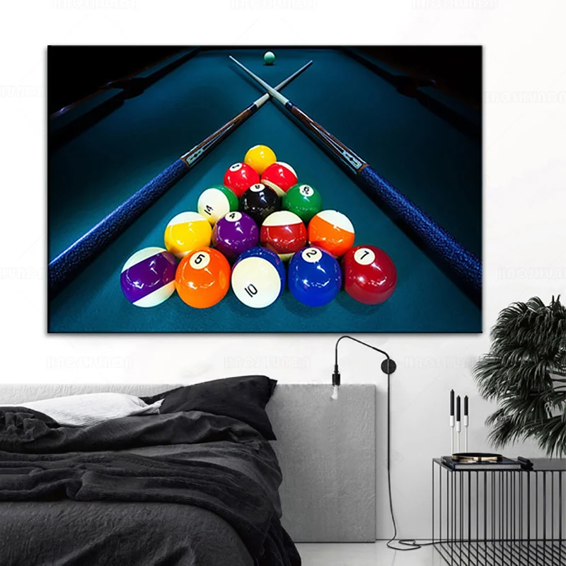 Картина Спортивная бильярдная игра холст постер печать настенное искусство