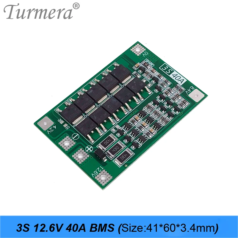Коробка для хранения аккумуляторов Turmera 12 В 7 А · ч 20 3x7 18650 3S 40 BMS сменный никель