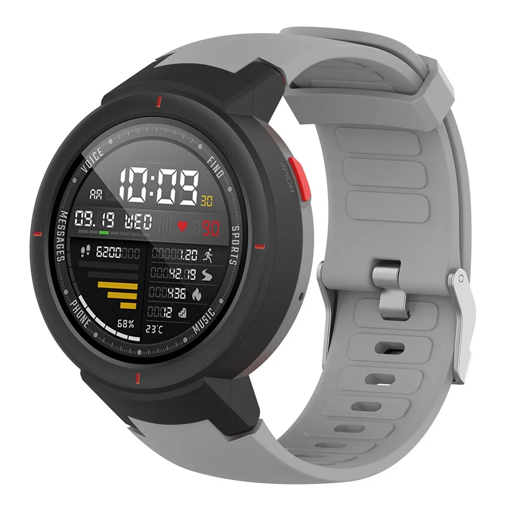 Силиконовые часы ремешок чехол для Huami Amazfit Verge с защитой экрана Замена Браслет