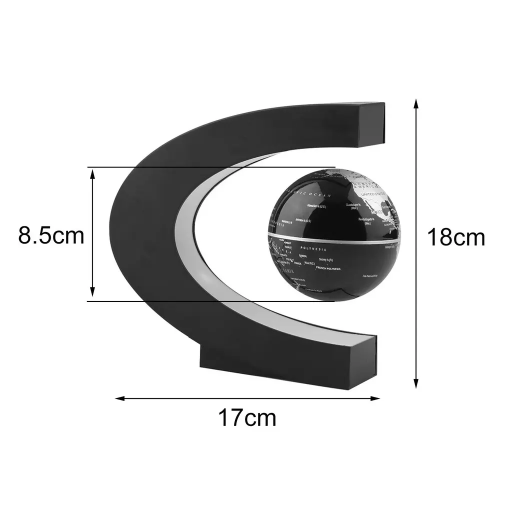 Fashion Electronic Floating Tellurion C Shape Magnetic Levitation Floating Globe World Map With LED Light Home Decoration Gifts images - 6