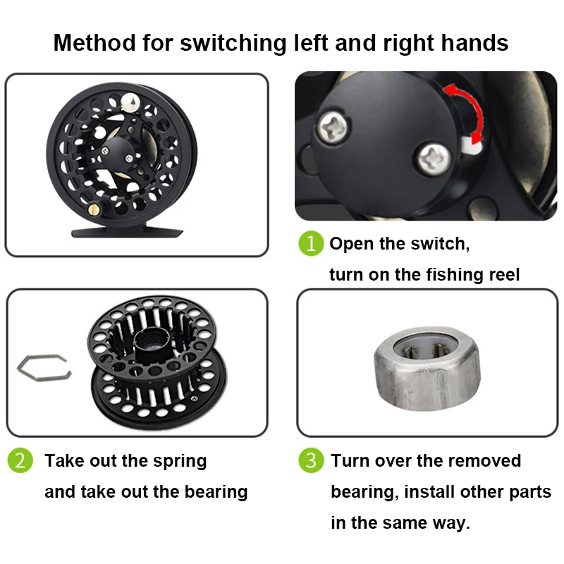 

Fly Fishing Reels Full Aluminum Alloy CNC Machined Cut Interchangea 3/4 5/6 7/8 WT 2+1BB Gear Ratio 1:1 Fly Fishing Wheel Tackle