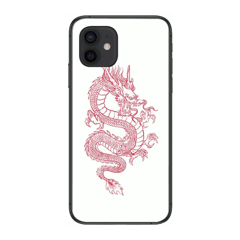 

dragon Style Phone Case cover For iphone 12 pro max 11 8 7 6 s XR PLUS X XS SE 2020 mini black cell shell