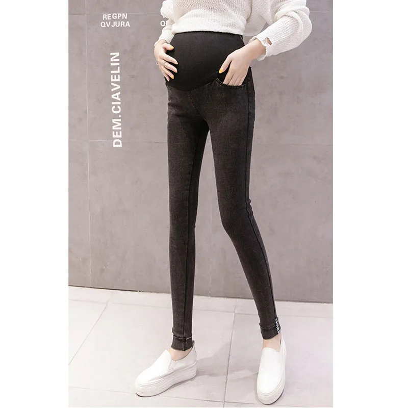 Узкие брюки с буквенным принтом джинсы для беременных джинсовые карандаш Одежда