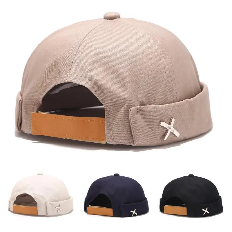 

Unisex Solid color Casual Beanie hat Dome Melon hat Korean Landlord hat Trendy Hip-hop Street Yuppie Rogue adjustable hat Women