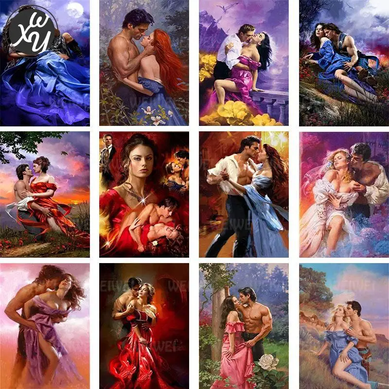 

Набор для алмазной мозаики в винтажном стиле, Набор для вышивки крестиком влюбленных, французская привлекательная романтика, мозаика для д...