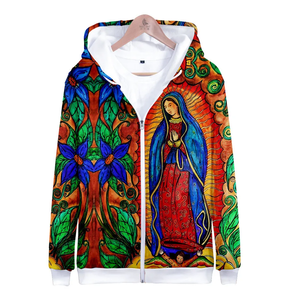 Our Lady Of Guadalupe Virgin Mary catcotic, Мексика, высококачественные толстовки для мужчин, Повседневная Толстовка с капюшоном, модный пиджак, одежда