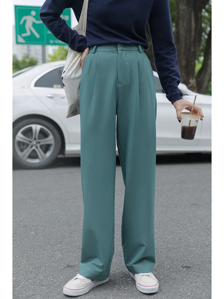 Черные брюки женские летние тонкие повседневные Костюмные с высокой талией