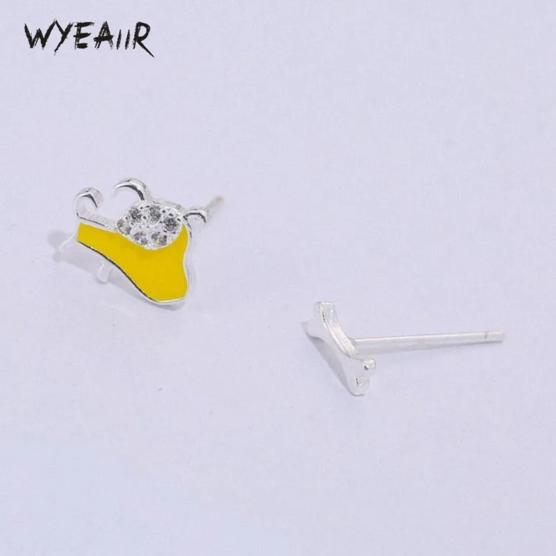

WYEAIIR Literary Fresh Cute Puppy Simple Dog Bone Sweet Literary 925 Sterling Silver Female Stud Earrings