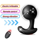 Электрический надувной вибратор мужской массажер простаты огромная Анальная пробка пульт дистанционного управления стимуляция точки G секс-игрушки для мужчин