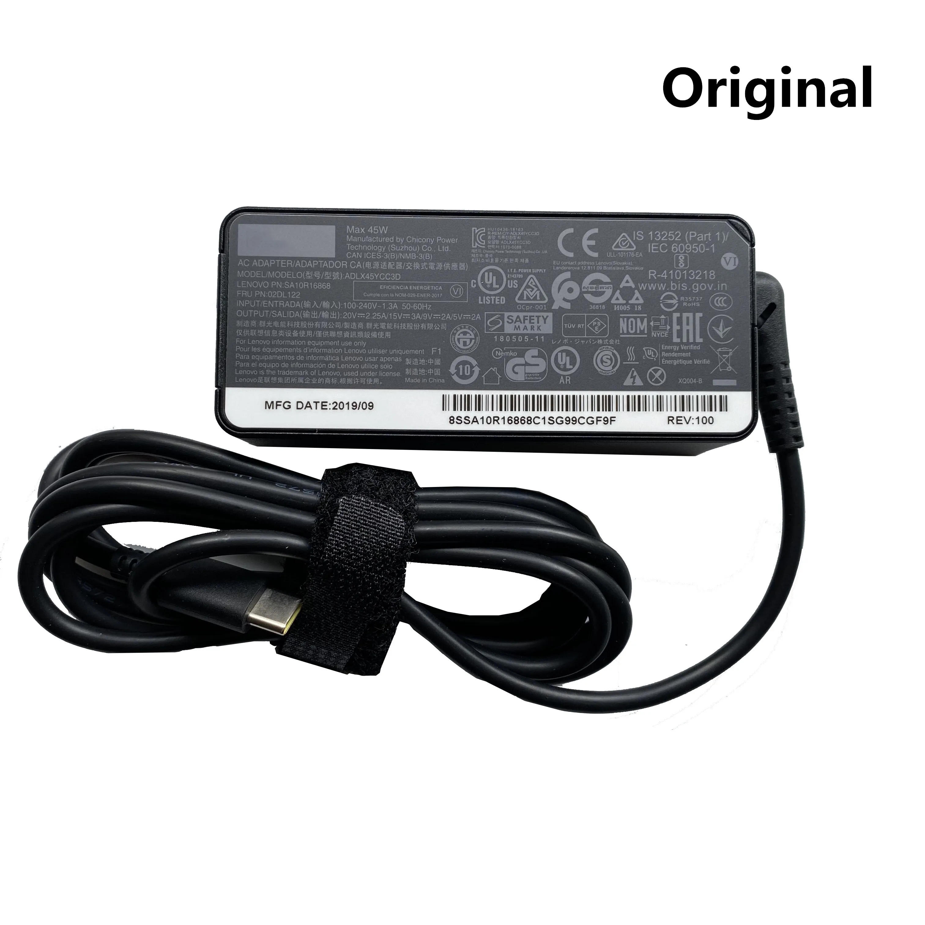 LSC оригинальный 45 Вт 20 в 2.25A Тип USB C адаптер зарядное устройство для ноутбука Lenovo