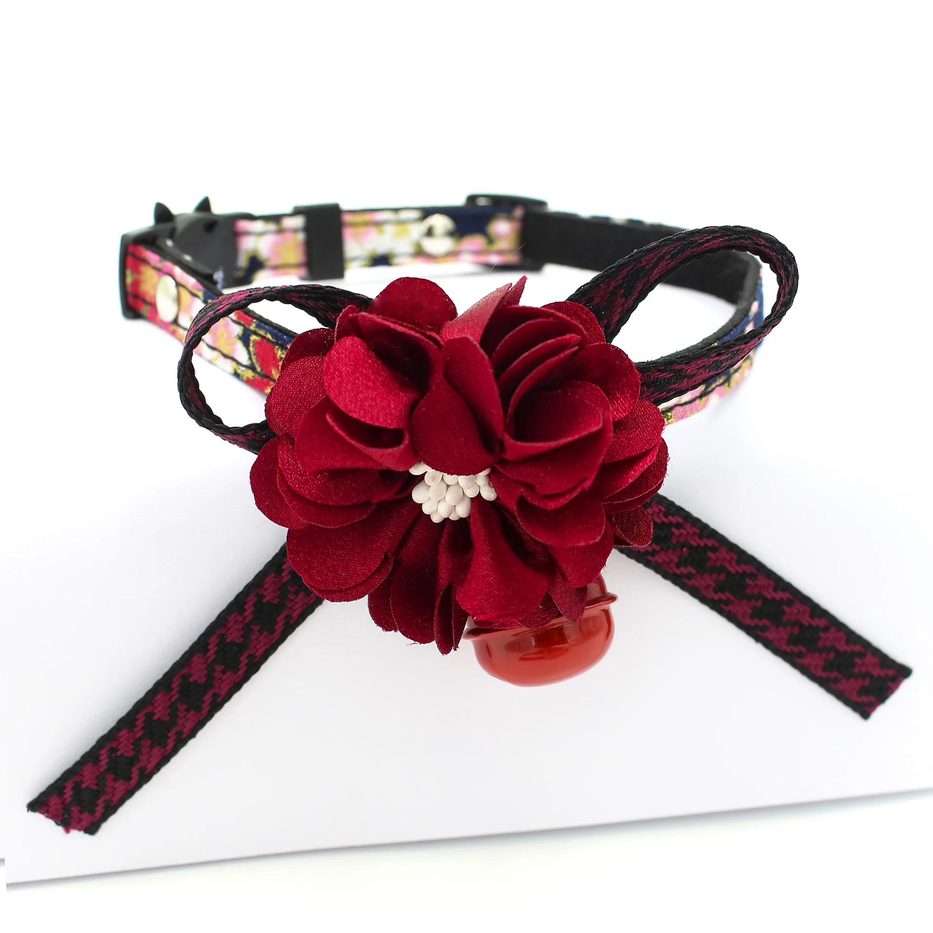 Кошачий ошейник волоконное Шейное кольцо для кошек с цветком ожерелье