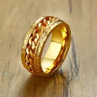 Новинка, модное вращающееся кольцо TOBILO из звеньев цепи, обручальное кольцо из нержавеющей стали золотого цвета для Мужчин, Ювелирные изделия в подарок