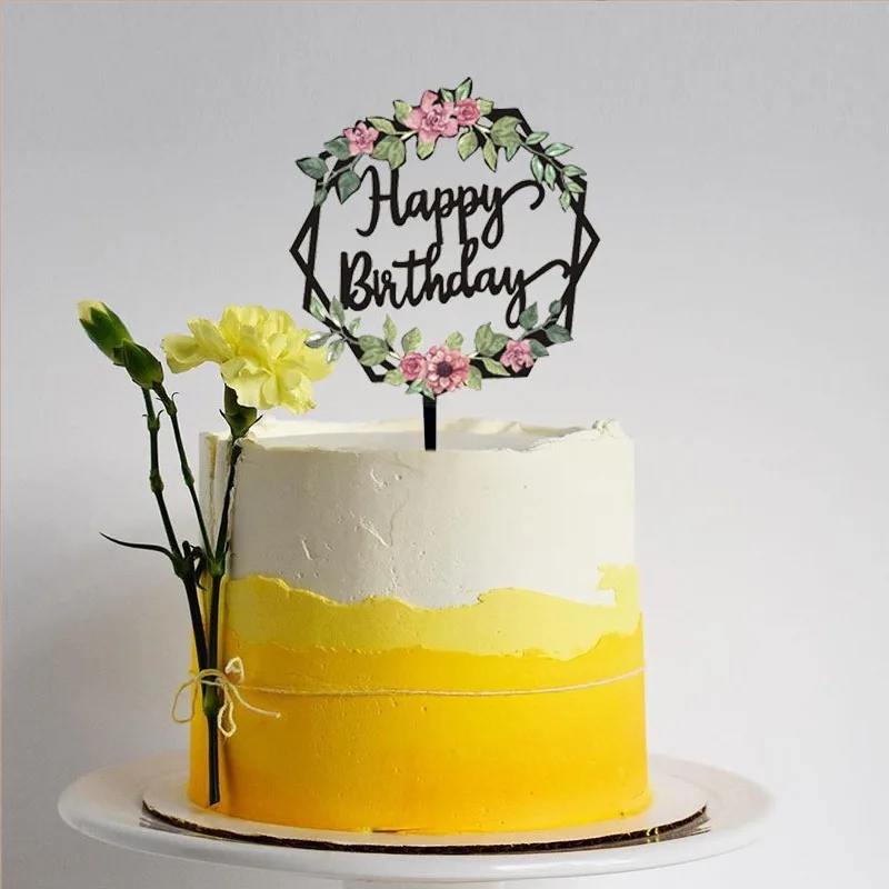 

Cake Topper Acrylic Happy Birthday Cake Topper Cake Decoration Supplies for Birthday Party Baby Shower 1PC 2021