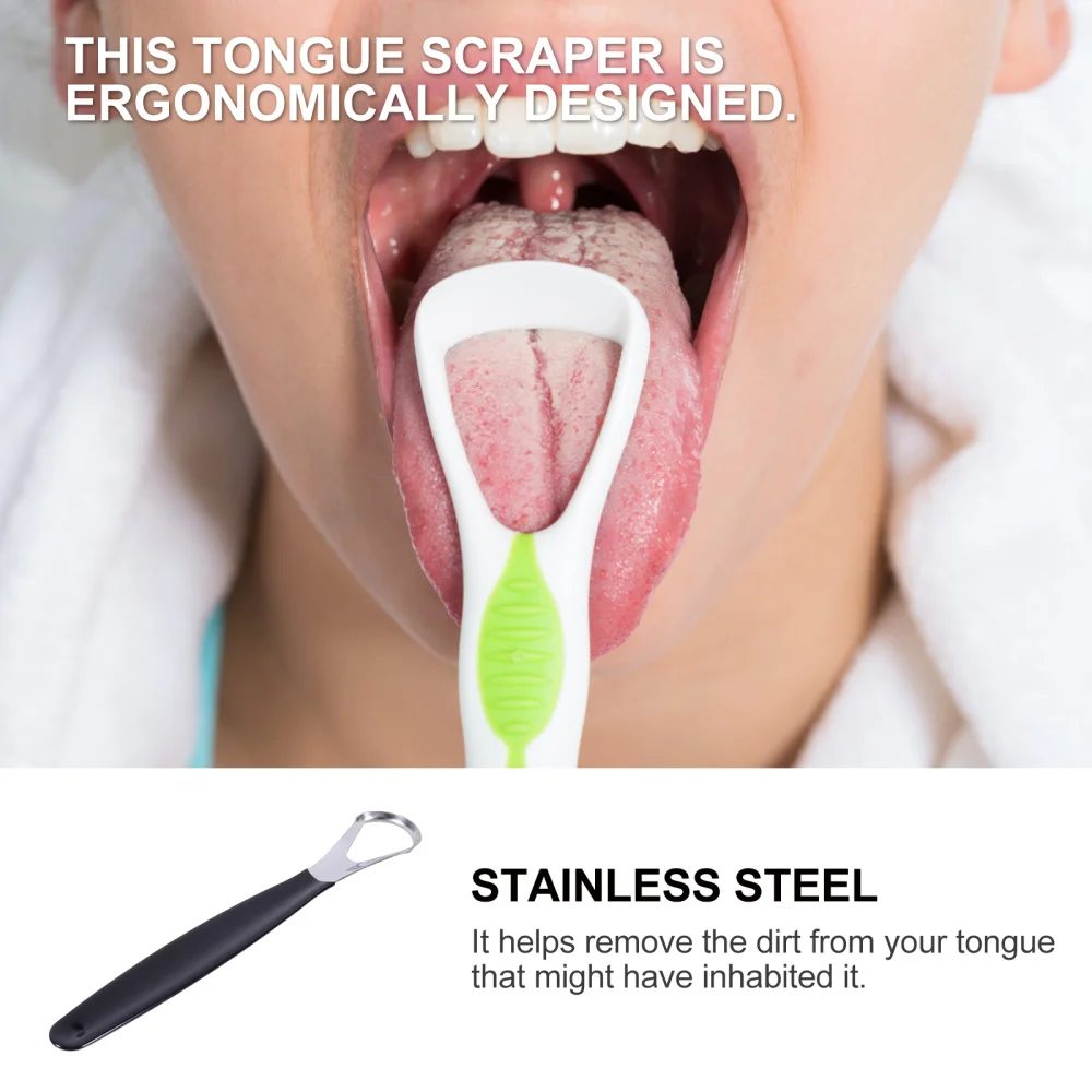 

4pcs Tongue Cleaner Stainless Steel Oral Cleaner Tongue Scraper for Adults