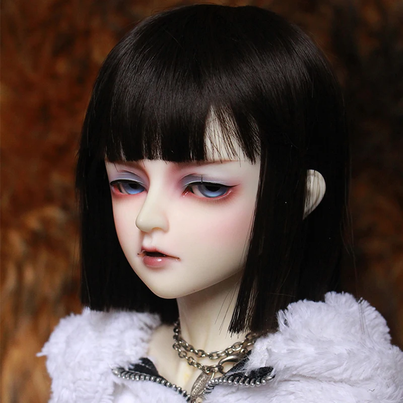 

New Arrival 1/3 1/4 1/6 1/8 Bjd Wig High Temperature Short Black Wire Bjd Wig SD For BJD Doll Hair Wig