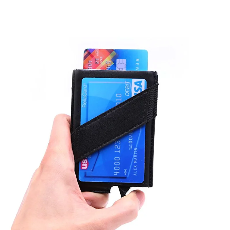 Rfid кошелек из натуральной кожи визитница для удостоверения личности 469 алюминиевый держатель для кредитных карт Автоматическая открытка-раскладушка кошелек tarjetero