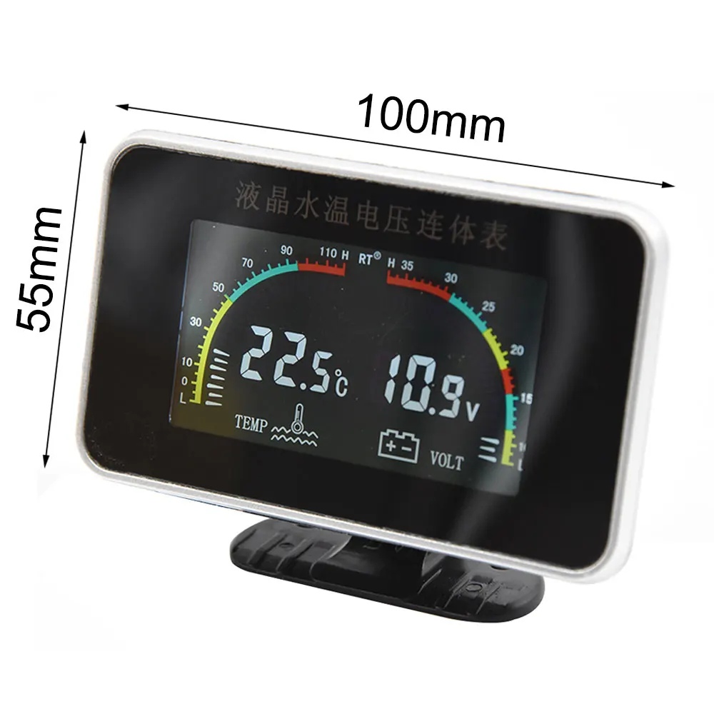 Цифровой автомобильный измеритель температуры воды 2 в 1 вольтметр датчик 10 мм