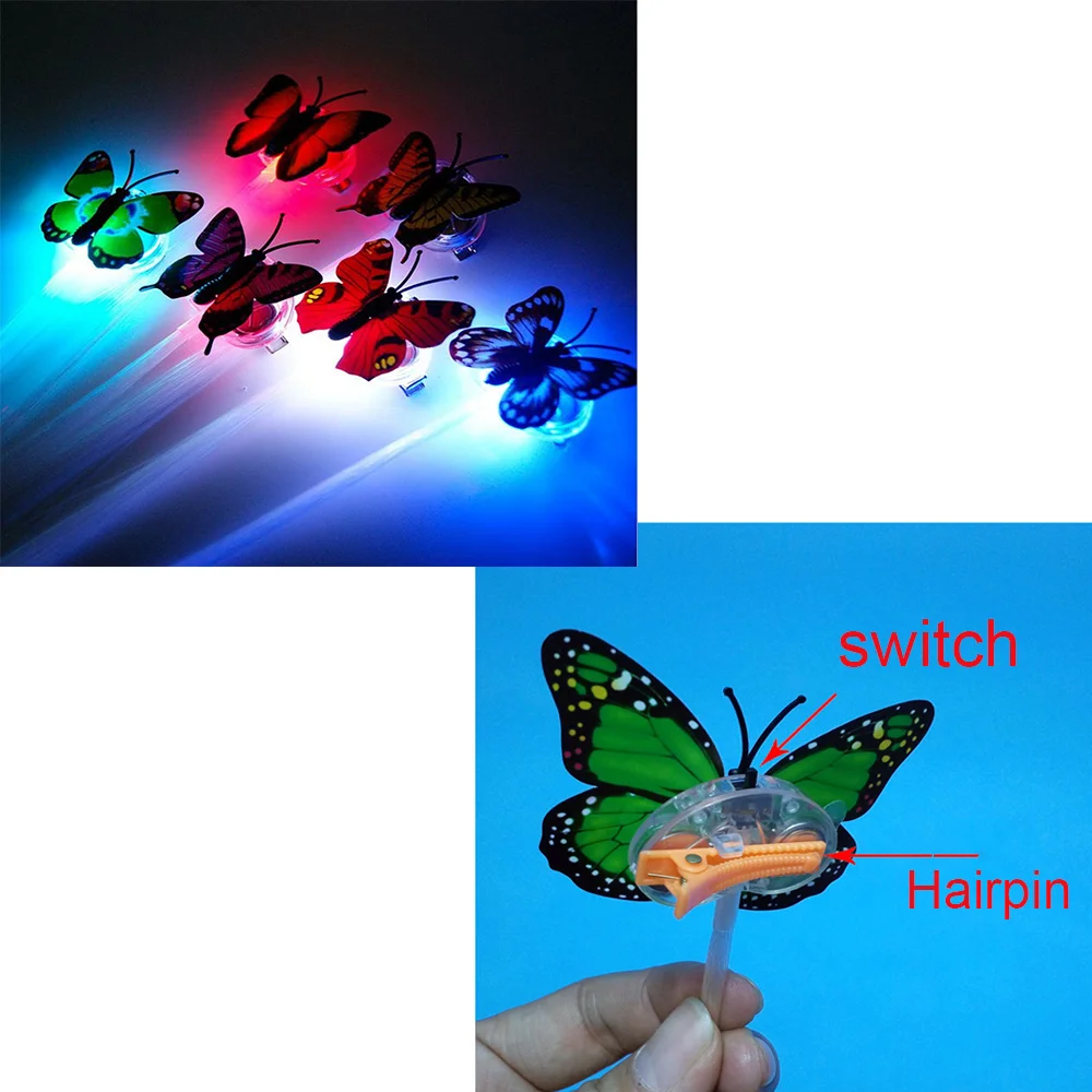 Красочные светящиеся Парики 40 см со светодиодной подсветкой в виде бабочки