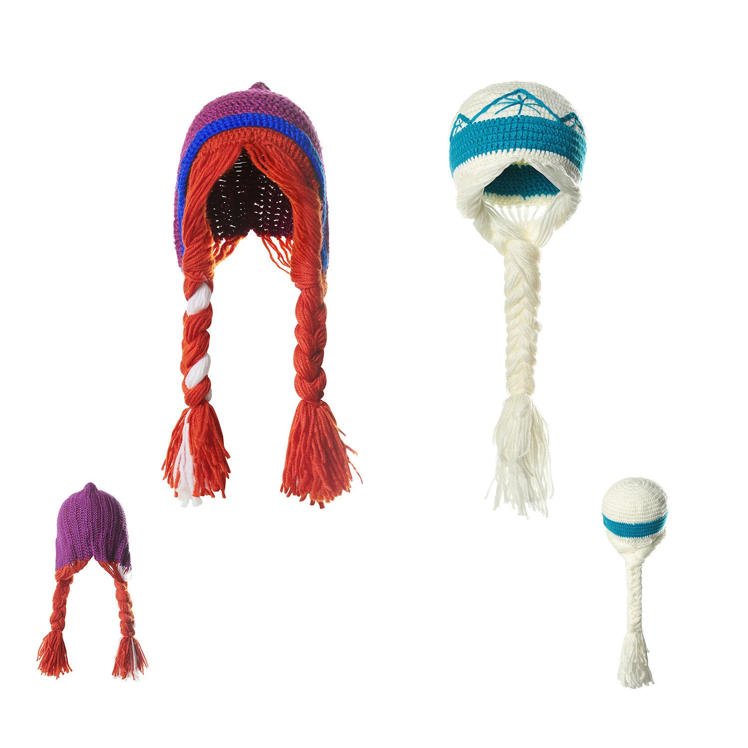 Шапки Elza для девочек шапки принцессы косплея зимние вязаные Ana из мультфильма