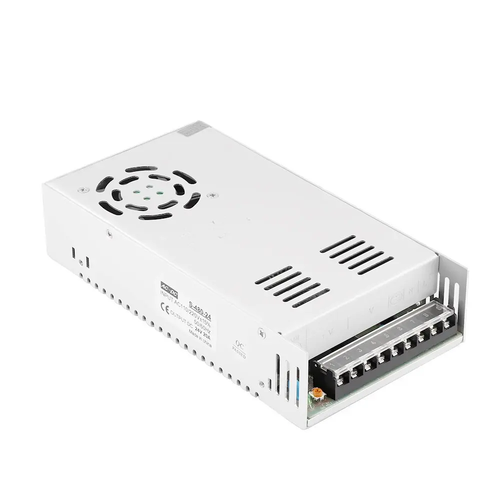 DC 24V 20A 480W импульсный источник питания низкий светодиодный регулятор напряжения