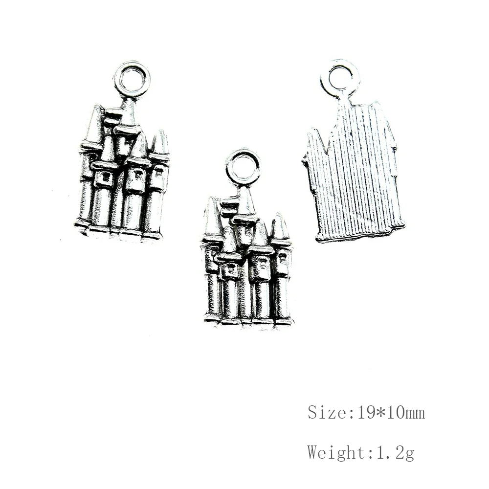 

High Quality 50 Pieces/Lot 10mm*19mm Tower Castle Charms For Jewelry Making