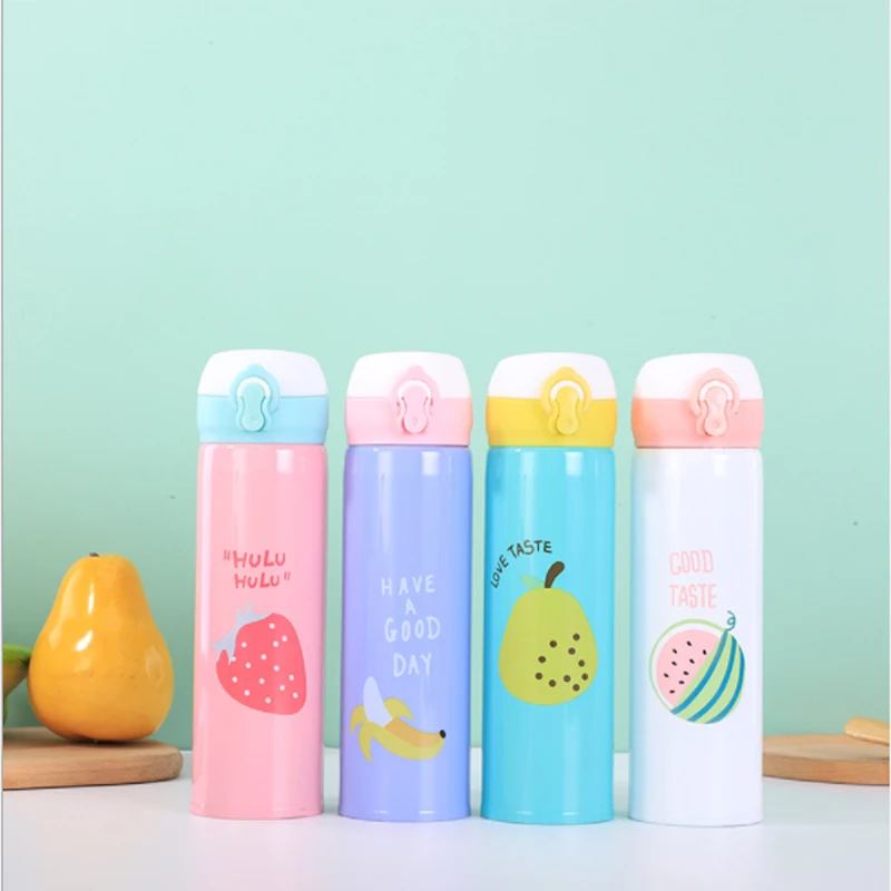 

500 мл новая стакан изоляция чашка горшок изоляция чашка свежий и милый мультфильм студент из нержавеющей стали подпрыгивающая крышка