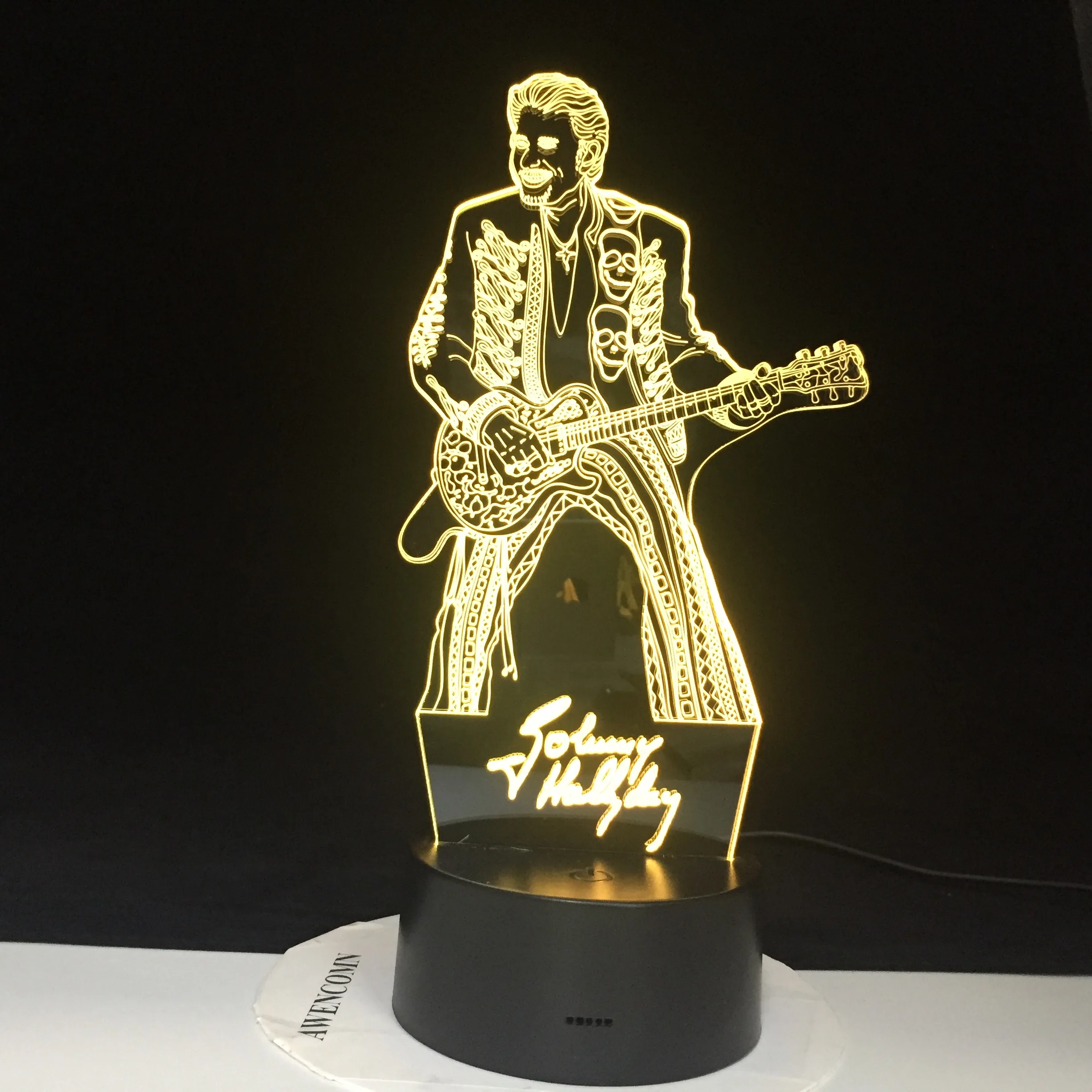 Johnny Hallyday играя гитара украшения дома ремесла яркая база дистанционного