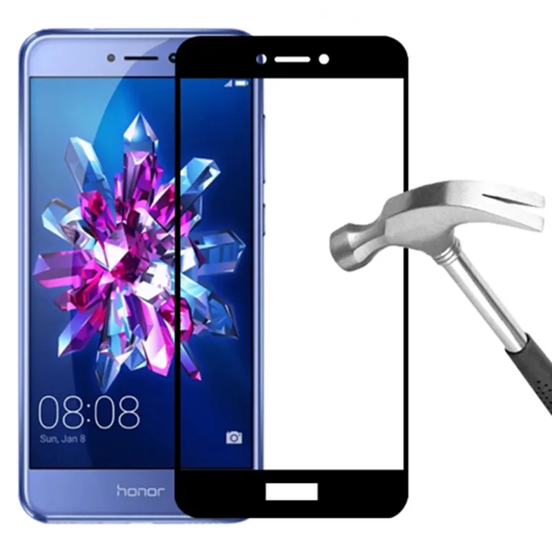 

2pcs 9D Tempered Glass For Honor 8 Lite 8light Safety Screen Protector on huawei honor8 lite 8lite Full Cover Protective Glass