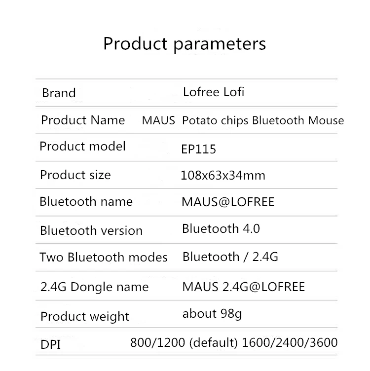 LOFREE/Lofie MAUS картофельный чип жеста Bluetooth мышь модная домашняя офисная беспроводная компьютерная мышь, EP115-3S
