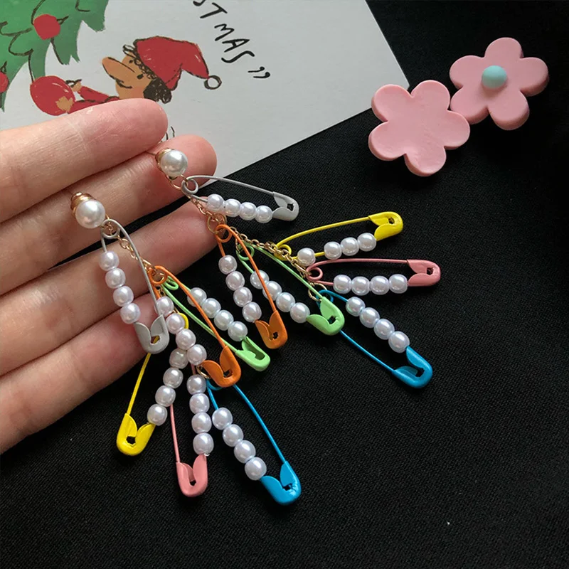 2019 модные Цветной Pin кисточкой свисающие серьги для женщин девочек классные