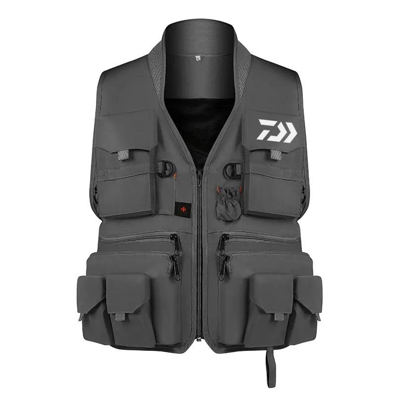

Outdoors Sport Multi-Pockets Fishing Vest Large Size Men's Casual Travel Photographer Jacket Breathable Waterproof Hunting Vest