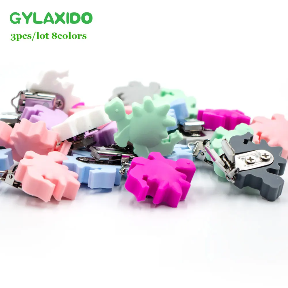 GYLAXIDO 3 шт. Perle Силиконовые Зубные зажимы динозавра пустышка BPA бесплатно DIY Детская