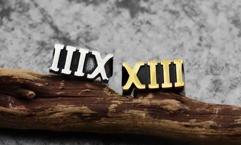 Onlysda римское цифра XIII Lucky 13 римское кольцо 316L из нержавеющей стали для мужчин мальчиков крутое кольцо байкера OSR146
