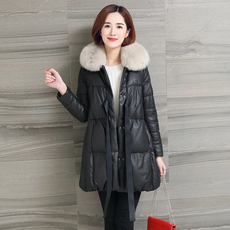 Новинка 2020 куртка из натуральной кожи Женское зимнее теплое пальто овчины