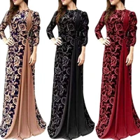 hot christmas casual dresses for women 2021 new plus size evening party medieval women floral print 34 sleeve maxi dress gown