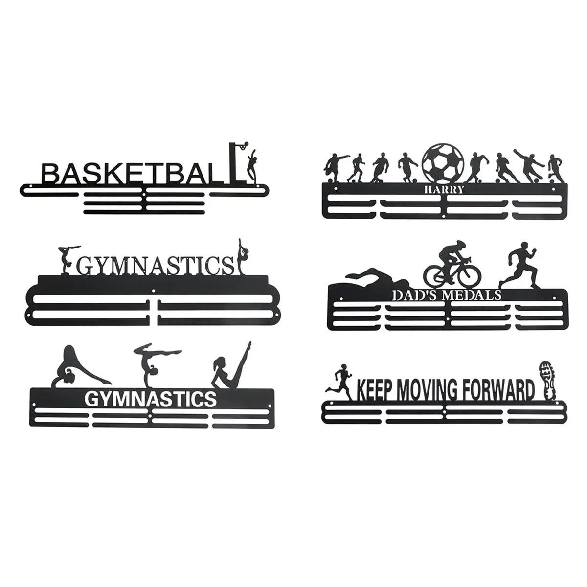 Черная вдохновляющая вешалка для медалей держатель из нержавеющей стали