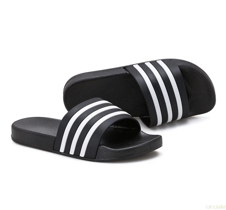 

Men's Slippers EVA Men Shoes Women Couple Flip Flops Soft Black and White Stripes Casual Summer Male Chaussures Femme