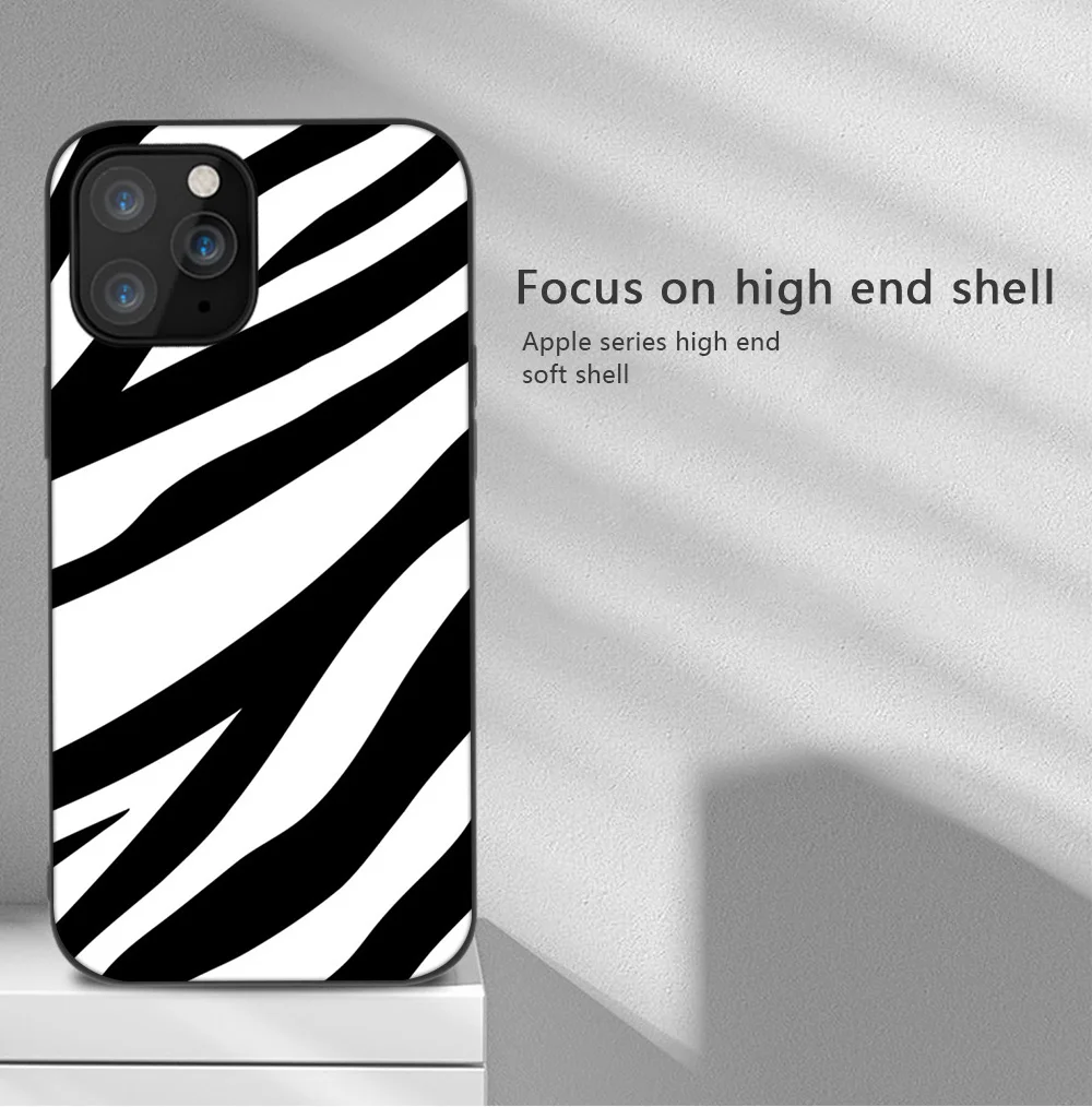 

Fashion Zebra Stripe Phone Case For iPhone 12 Pro 11 Pro Max mini SE 2020 X XR XS 7 8 6s Plus Soft TPU Back Cover Funda Coque