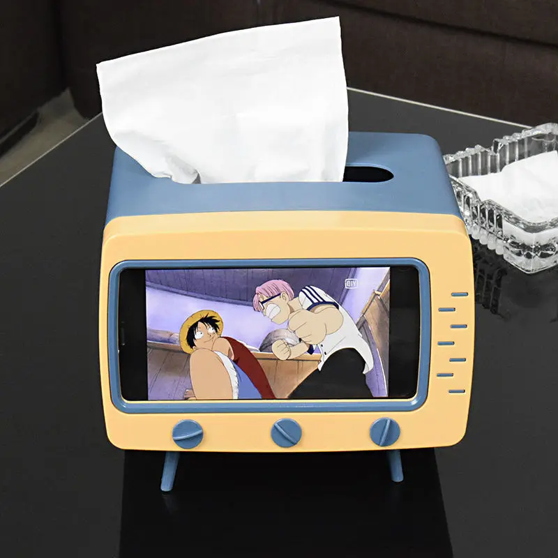 

Creative TV Tissue Box Desktop Paper Holder Dispenser Storage Napkin Case Organizer Dust-proof Household TV Shape