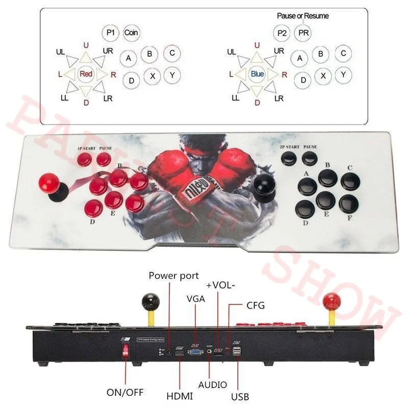 3D Pandora 2448 в 1 аркадная игровая консоль Figthing Stick с кнопкой 2500 В 1 печатная плата для 2 игроков домашняя аркадная машина