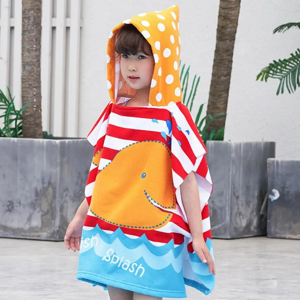 

Towel Poncho for Children Microfiber Bathrobe Kids Surf Pool Changing Robe Girl Boy Quick Dry Beach Children's Swimming Towels