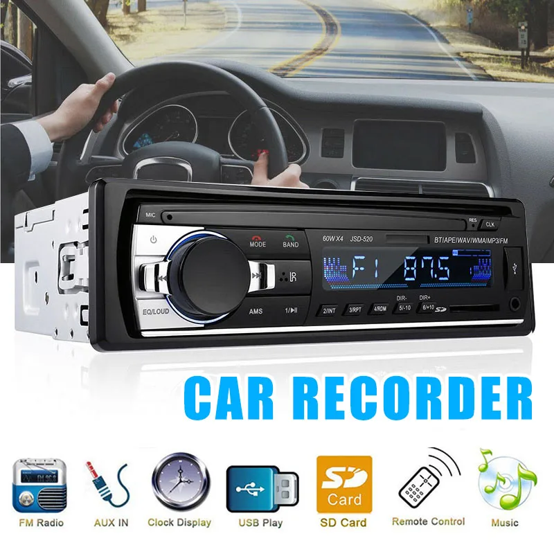 

Bluetooth Car Stereo Audio In-Dash Digital FM Aux Input Receiver SD USB MP3 Radio Player