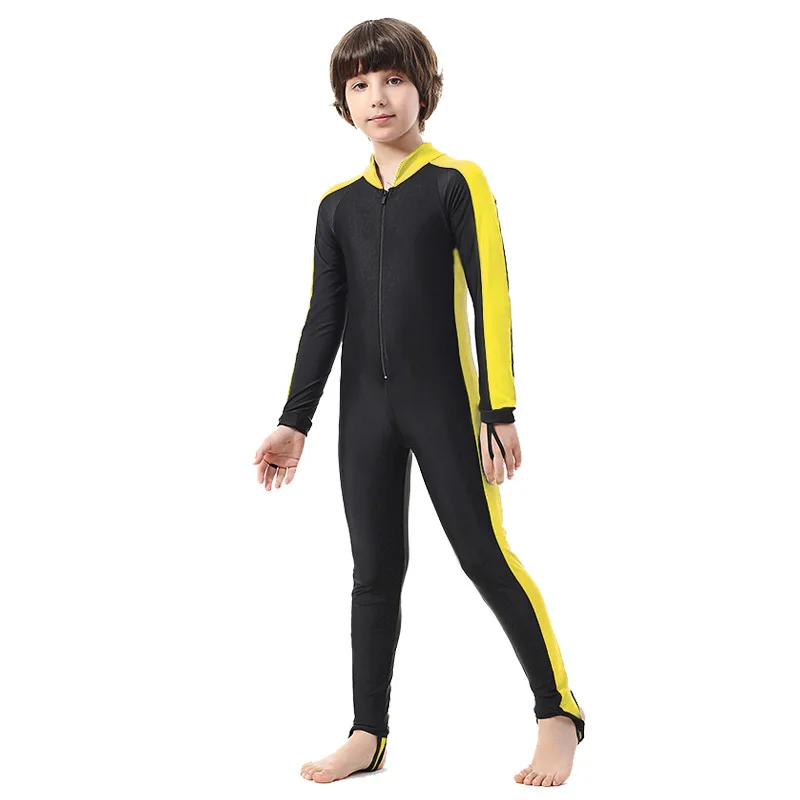 SBART Children Wetsuit Rash Guard Girl Boy Kids Swim Diving Sportswear Suits Anti-UV Full Body Long Sleeve One Piece Swimsuit H | Спорт и