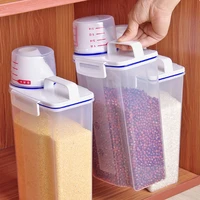 kitchen storage box sealed insect proof moisture proof rice bucket flour and cereals storage sending measuring cup