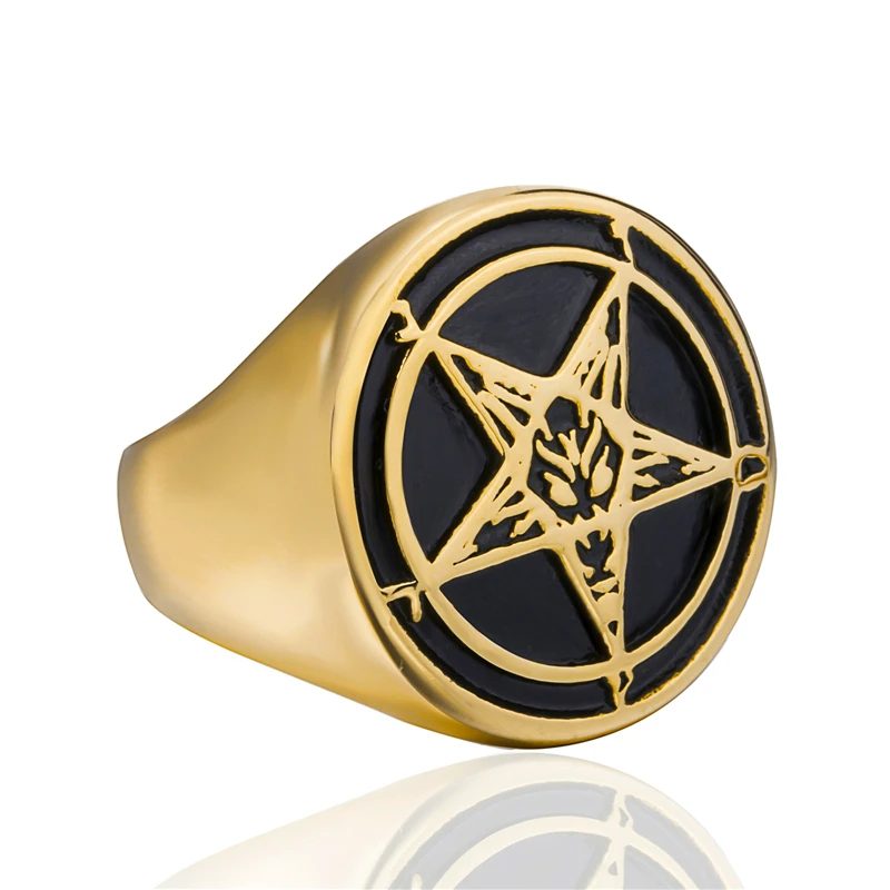 Мужское позолоченное кольцо Elfasio винтажное ювелирное изделие из нержавеющей