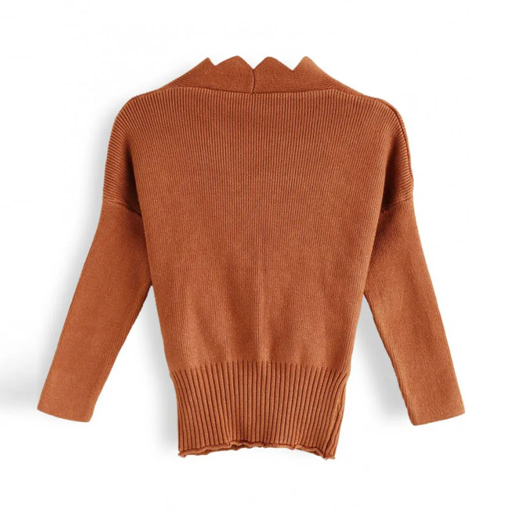 

Ladies winter sweater Womens One Size Women Long Sleeve Casual V Neck Loose Fit Knitted Sweater Pullover Short Top T820